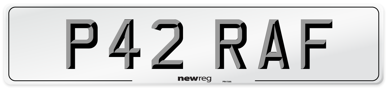 P42 RAF Number Plate from New Reg